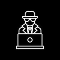 spyware Line Inverted Icon Design vector