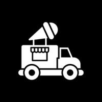 Ice Cream Truck Glyph Inverted Icon Design vector