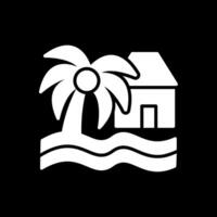 Beach House Glyph Inverted Icon Design vector