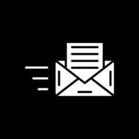 Envelope Glyph Inverted Icon Design vector