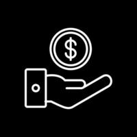 Cash Offer Line Inverted Icon Design vector