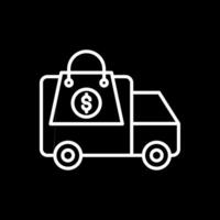 Shopping Delivery Line Inverted Icon Design vector