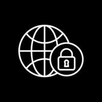 Global Security Line Inverted Icon Design vector