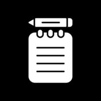 Notepad Glyph Inverted Icon Design vector