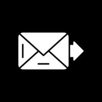 Email Glyph Inverted Icon Design vector