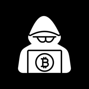 hacker glifo invertido icono diseño vector