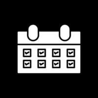 Calendar Glyph Inverted Icon Design vector