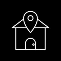 Home Location Line Inverted Icon Design vector