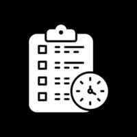 Checklist Glyph Inverted Icon Design vector