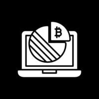 bitcoin grafico glifo invertido icono diseño vector