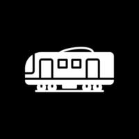 Electric Train Glyph Inverted Icon Design vector