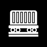 Train Container Glyph Inverted Icon Design vector