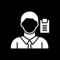 Manager Glyph Inverted Icon Design vector