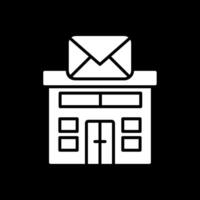 Post Office Glyph Inverted Icon Design vector