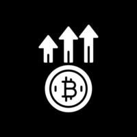 bitcoin arriba glifo invertido icono diseño vector