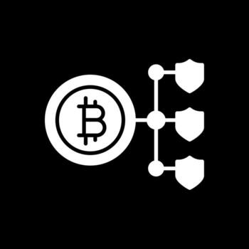 Bitcoin Blockchain Glyph Inverted Icon Design vector