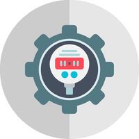 Pressure Gauge Flat Scale Icon Design vector