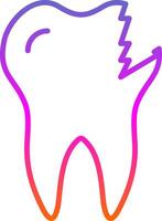 Broken Tooth Line Gradient Icon Design vector