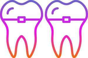 Braces Line Gradient Icon Design vector