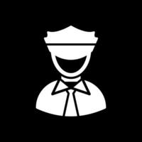 Taxi Driver Glyph Inverted Icon Design vector