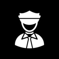 Taxi conductor glifo invertido icono diseño vector