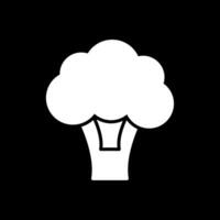 Broccoli Glyph Inverted Icon Design vector