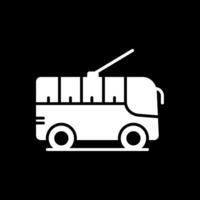 Trolleybus Glyph Inverted Icon Design vector