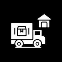 Home Delivery Glyph Inverted Icon Design vector