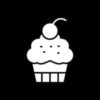 Cup Cake Glyph Inverted Icon Design vector