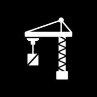 Port Crane Glyph Inverted Icon Design vector