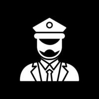 Captain Of Ship Glyph Inverted Icon Design vector