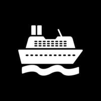 crucero Embarcacion glifo invertido icono diseño vector