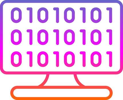 binario código línea degradado icono diseño vector