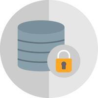 secure Database Flat Scale Icon Design vector