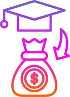 Scholarship Line Gradient Icon Design vector