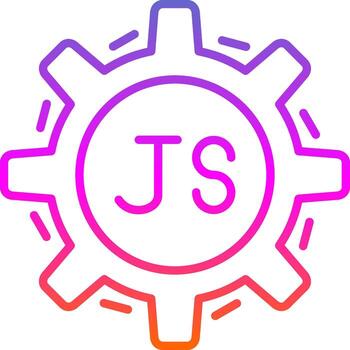 Javascript Line Gradient Icon Design vector