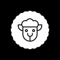 Sheep Glyph Inverted Icon Design vector