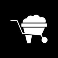 Wheelbarrow Glyph Inverted Icon Design vector