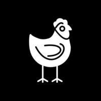 pollo glifo invertido icono diseño vector