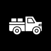 Pickup Truck Glyph Inverted Icon Design vector