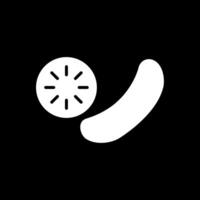 Cucumber Glyph Inverted Icon Design vector