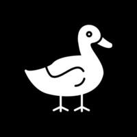 Pato glifo invertido icono diseño vector