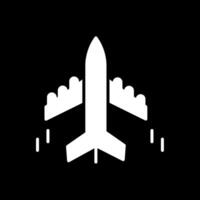 Plane Glyph Inverted Icon Design vector