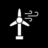 viento turbina glifo invertido icono diseño vector