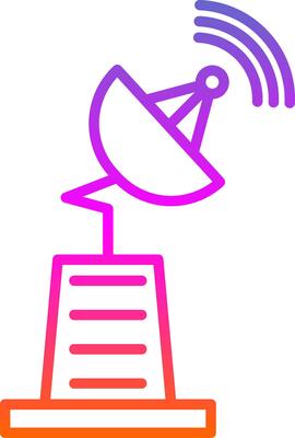 Satellite Dish Line Gradient Icon Design