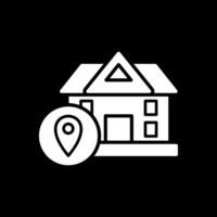 Location Glyph Inverted Icon Design vector