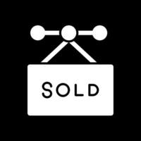 Sold Glyph Inverted Icon Design vector