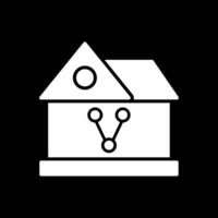 Sharing House Glyph Inverted Icon Design vector