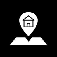 Location Glyph Inverted Icon Design vector