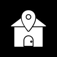 Home Location Glyph Inverted Icon Design vector